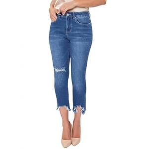 NEW ROYALTY FOR ME vintage fray hem jean - petite in blue